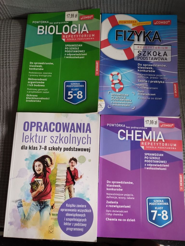 Repetytorium Biologia chemia fizyka i opracowanie lektur 7-8