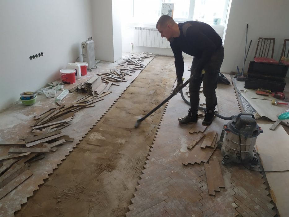 Шліфування паркету.Ремонт після затопу