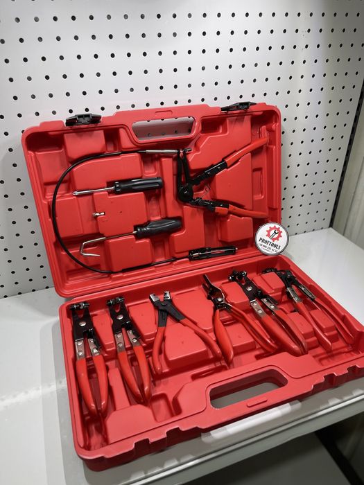 Набор клещей для снятия хомутов, 9 предметов