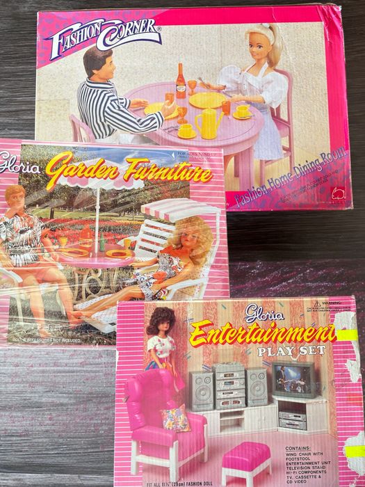 Meble Barbie 3 komplety zestaw