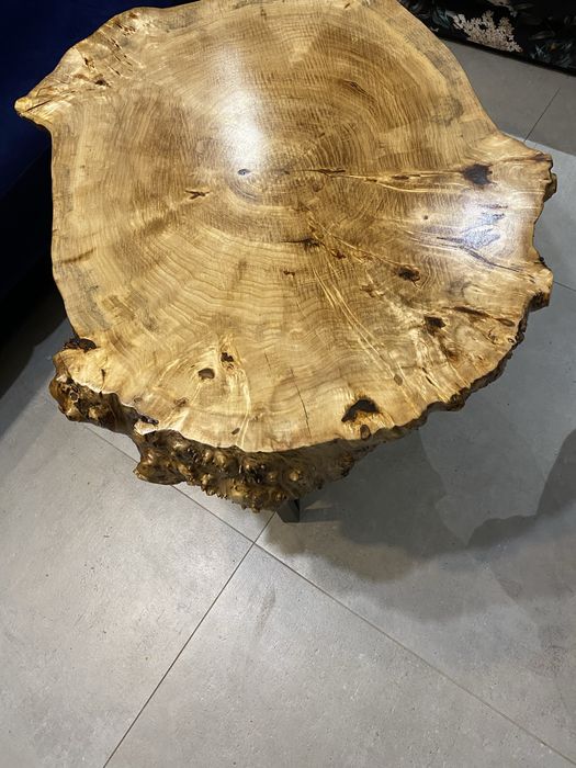Stolik z dużego plastra z żywicą loft-81/63cm