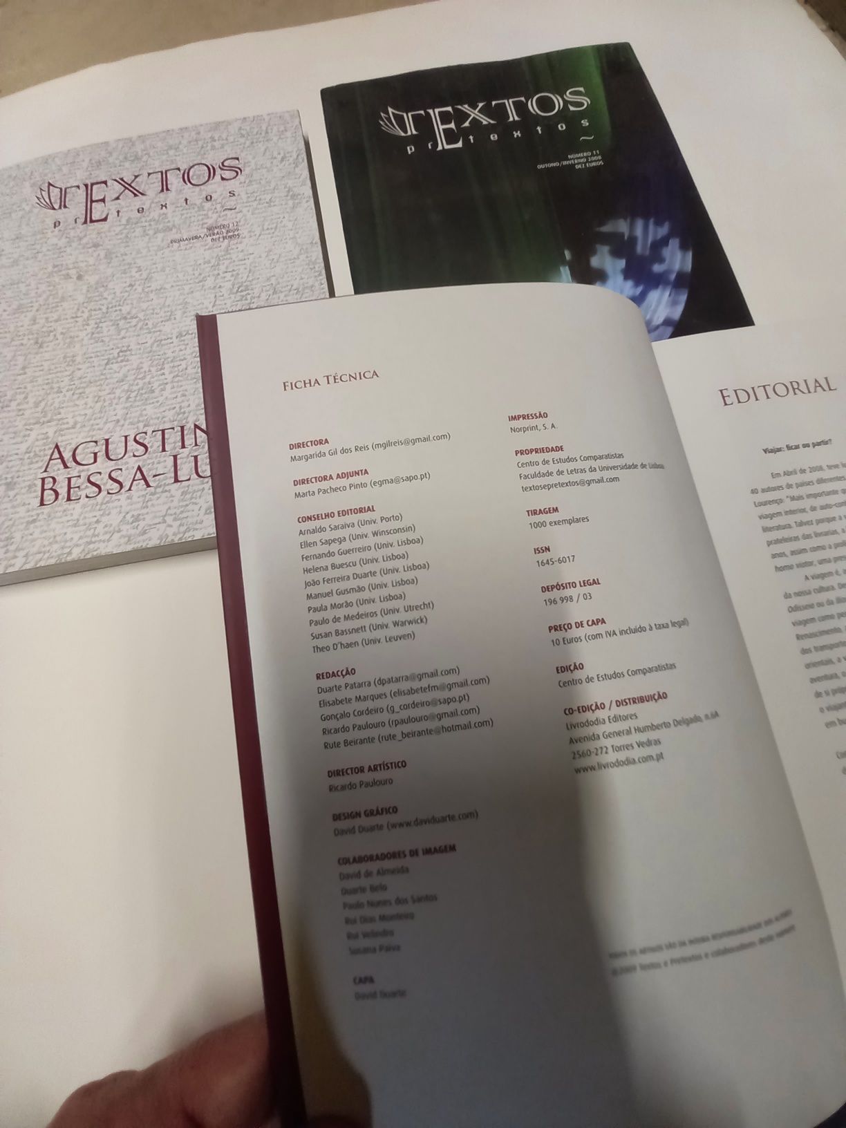 Quatro revistas Textos e Pretextos