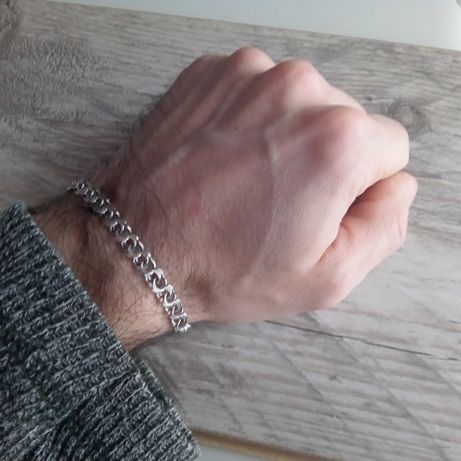 Мужской серебряный браслет 5,5 мм Чоловічий ланцюжок на руку срібло