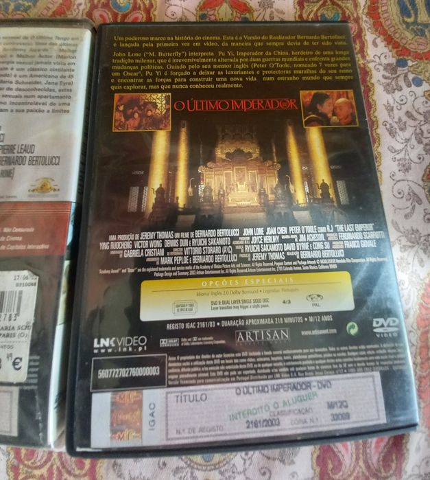 Dois dvds filmes de Bernardo Bertolluci