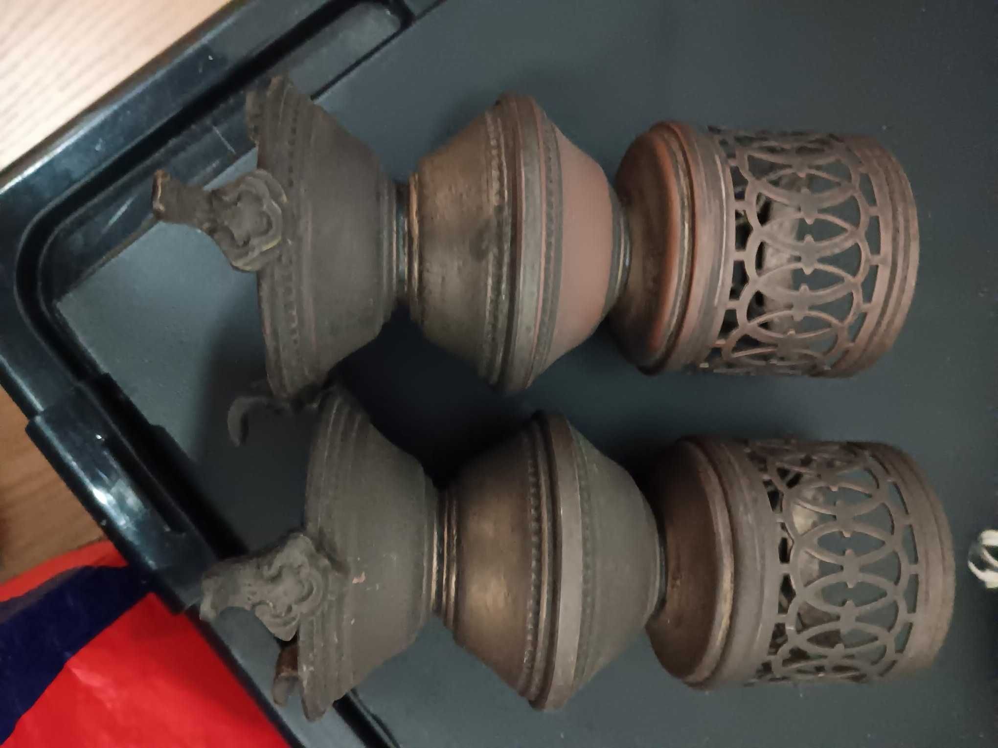 Conjunto de castiçais em estanho e cobre anos 60