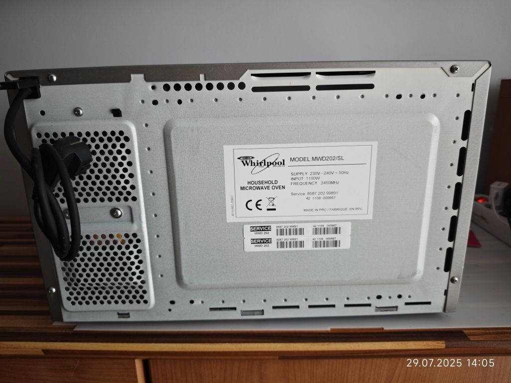 Mikrofalówka Whirlpool MWD202/SL GRILL