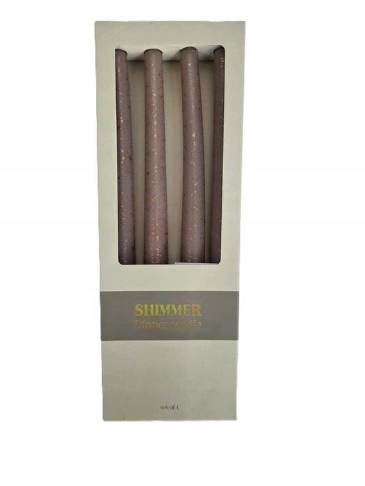 Świece stołowe stożkowe bezzapachowe błyszczące 4 sztuki