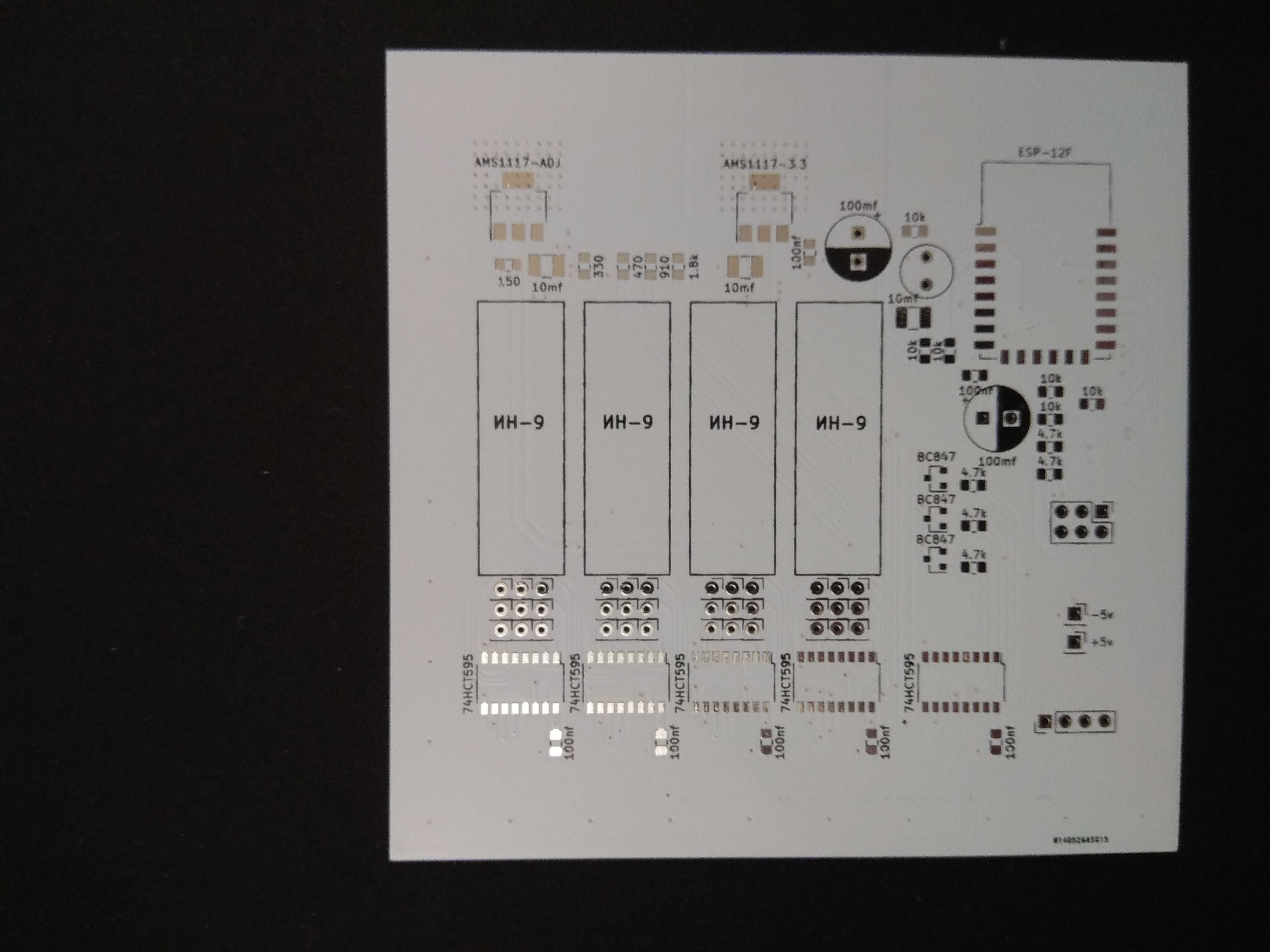 Печатная плата часов на ИВ-9 ив-16 с WiFi