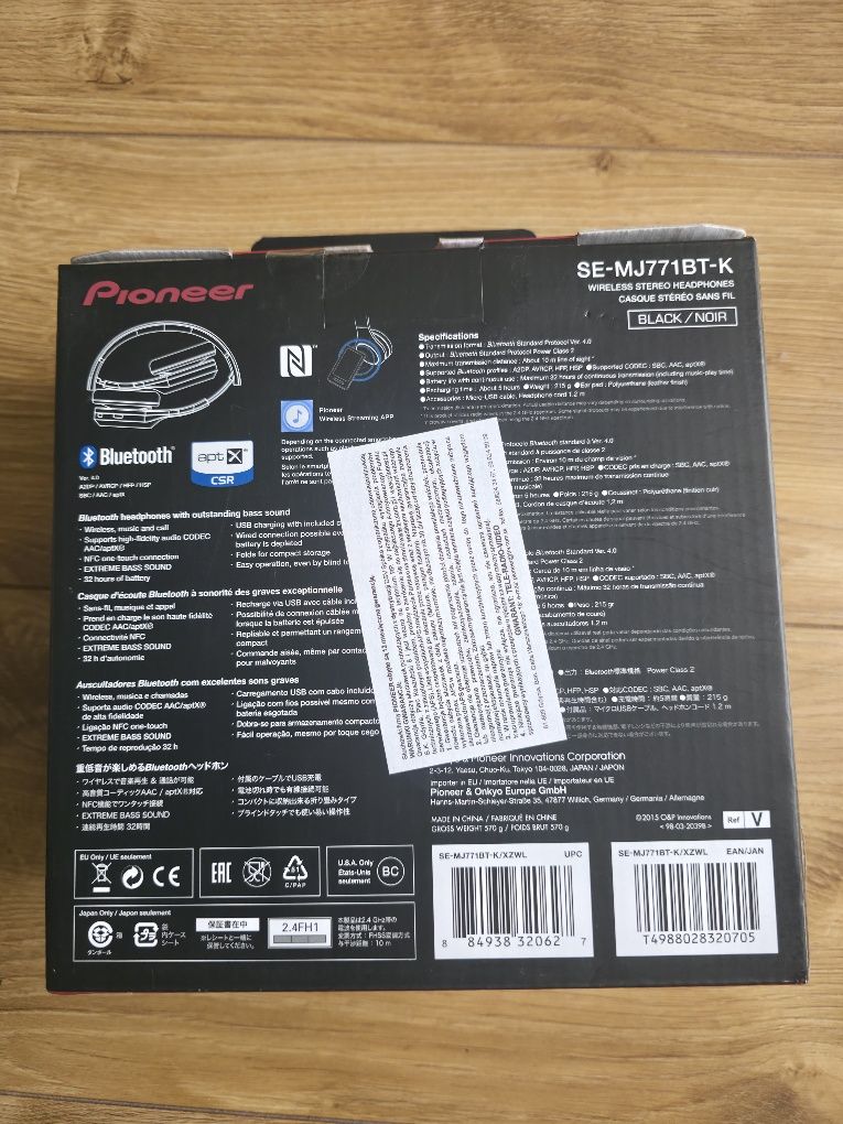 Słuchawki nauszne Bluetooth Pioneer SE-MJ771BT-K Mikrofon NFC Wrocław