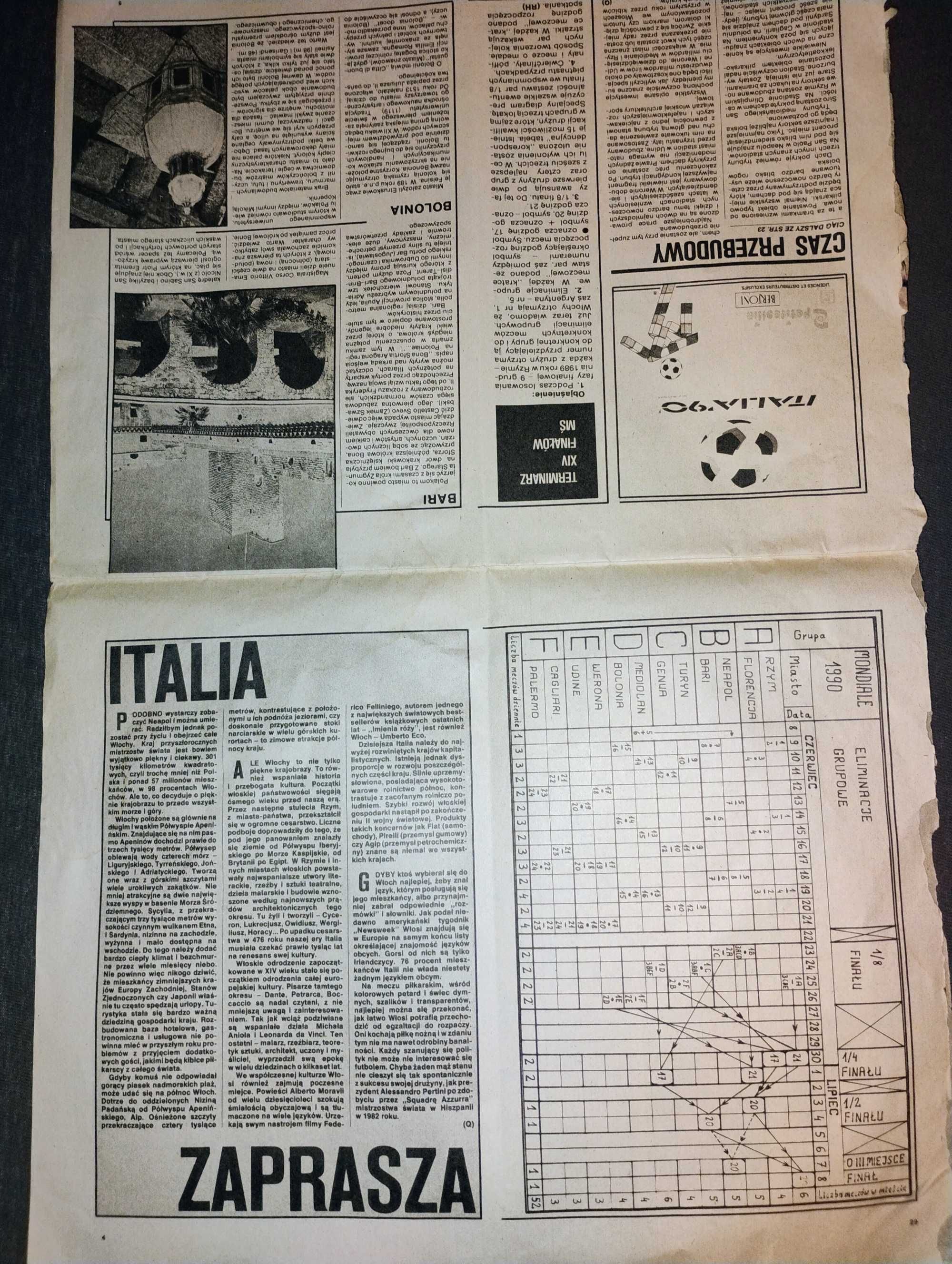 Skarb kibica Mundial Italia 1990 unikat błąd w druku.