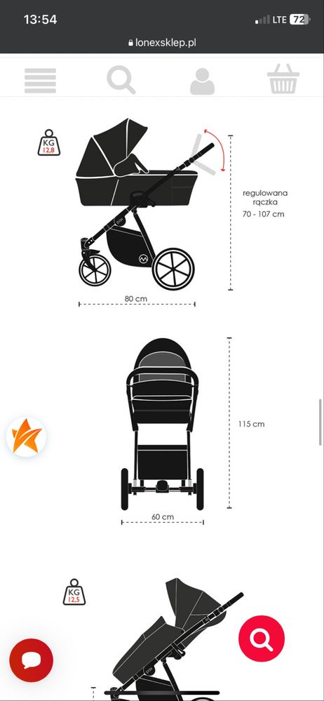Wózek 4 w 1 Lonex Pax Eko