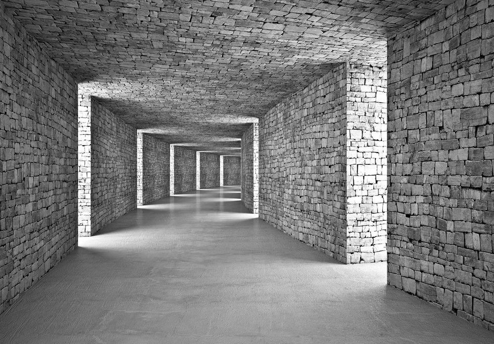 Fototapeta Tunel Kamień Głębia Na Ścianę 3D Twój Rozmiar + KLEJ