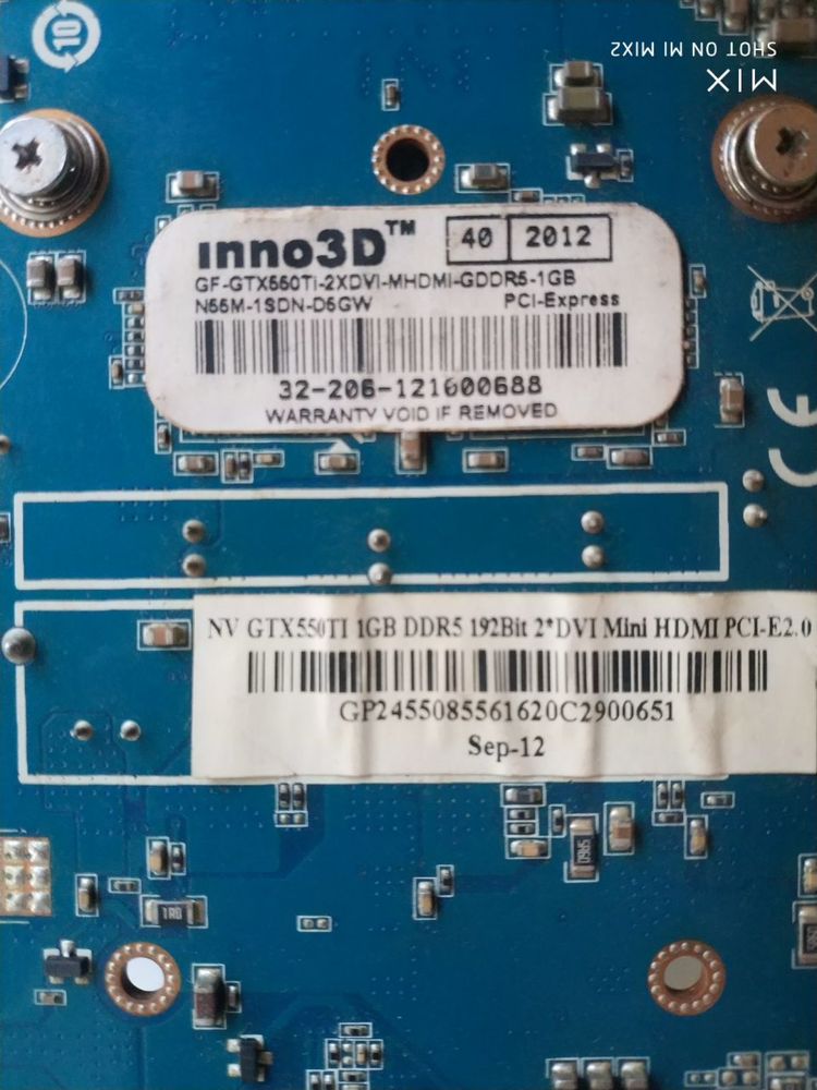 Продам видеокарту GTX550Ti 1GB DDR5 192Bit в идеальном состоянии