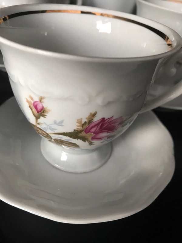 Zestaw kawowy  porcelana Chodzież vintage PRL stary