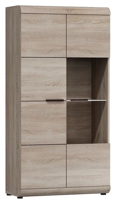 Witryna link wysoka i niska dab sonoma led + komoda gratis