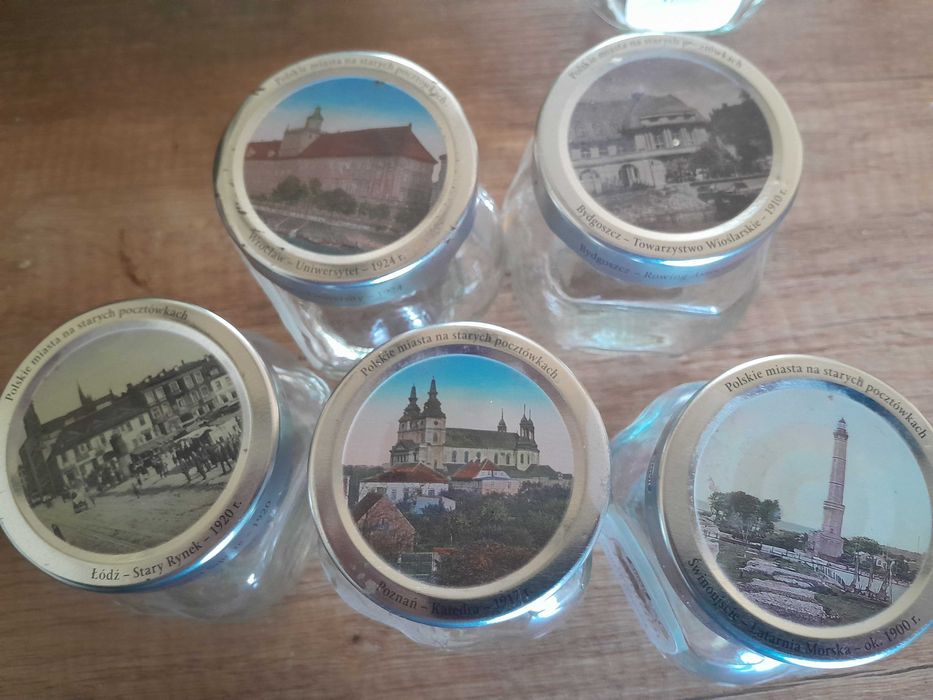 Piękne słoiki 36 szt. miasta polskie 240g Opole Gdańsk po dżemie foto