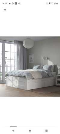 Łóżko IKEA BRIMNES z pojemnikami 180x200cm+ materace