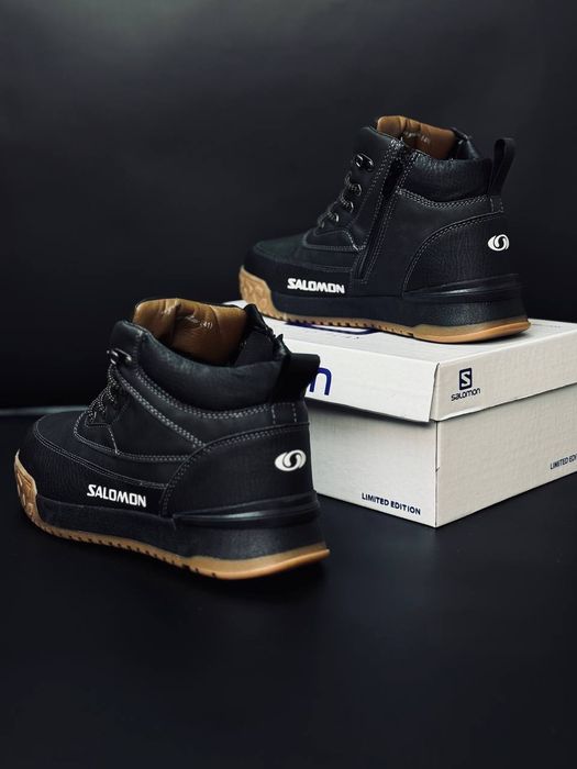 Мужские Ботинки Salomon Зимние кожа Саломон чоловічі кросівки саломон