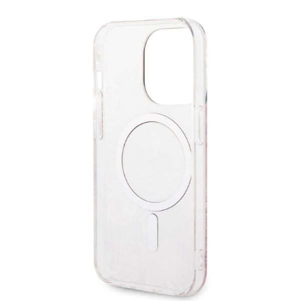 Zestaw Guess etui MagSafe + ładowarka do iPhone 14 Pro 6,1" - różowy