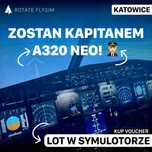 Rotate FlySim - Symulator Airbus A320 NEO - 15 Min Voucher
