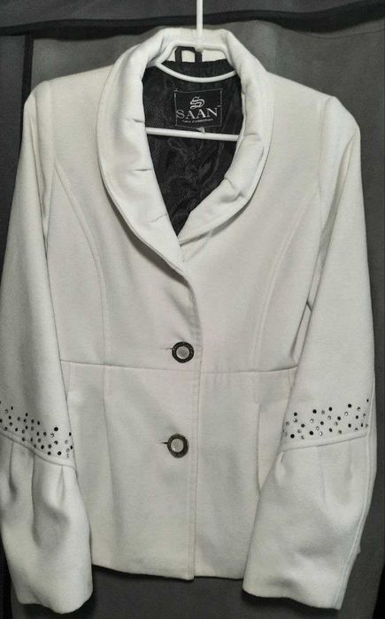 кашемировое пальто короткое женское белое 44р