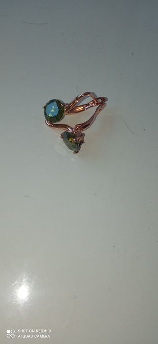 Позолочені сережки з каменем Swarovski