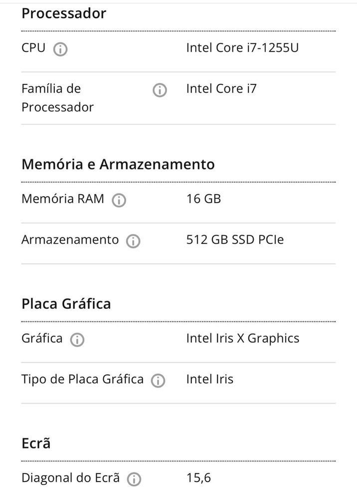 VENDO Portatil HP 15.6 Intel Core i7