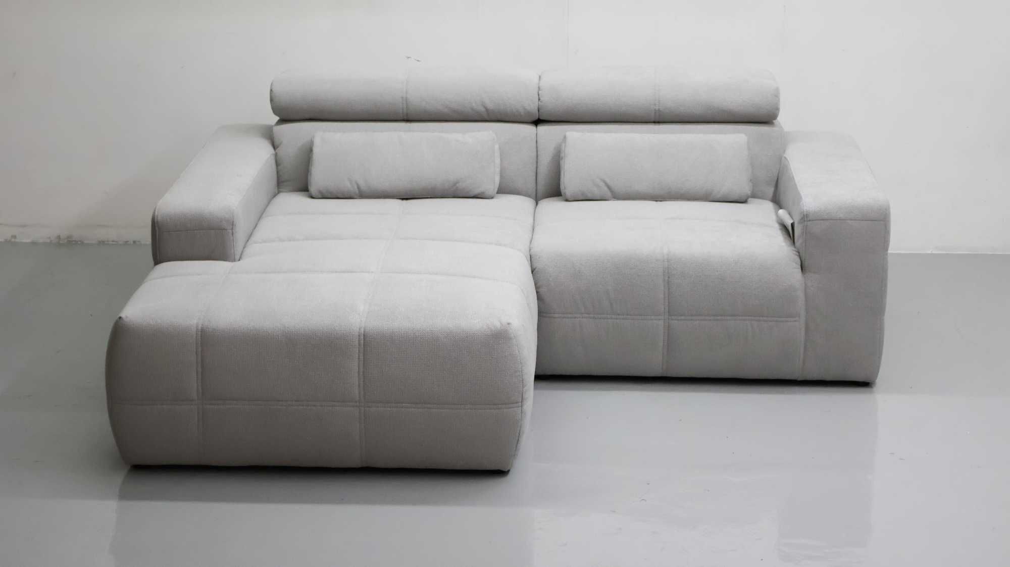 TAW DESIGN narożnik regulowane zagłówki rogówka sofa kanapa SZARA tkan