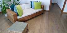 Sofa ratanowa 3 os plus stolik