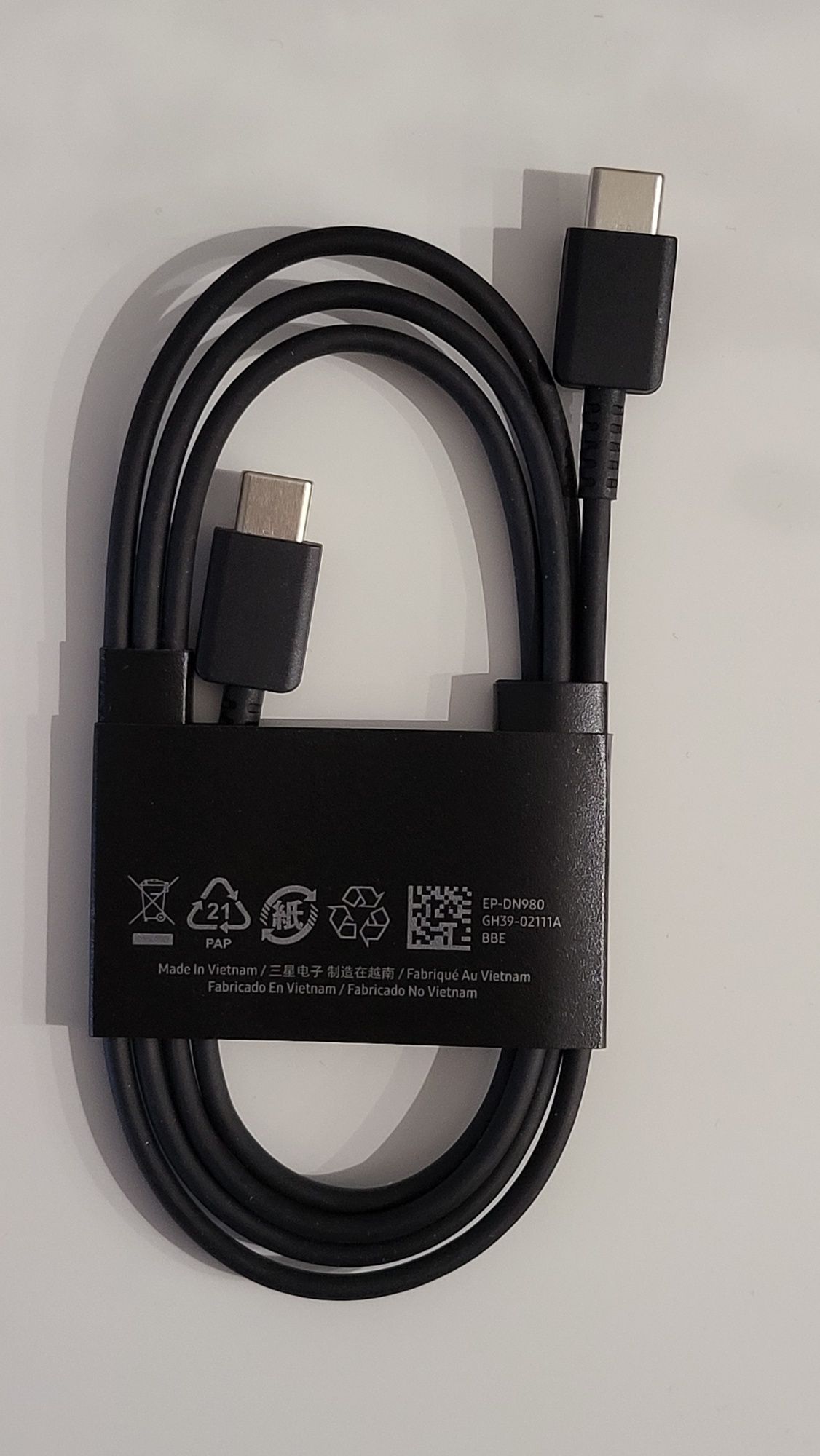Kabel USB-C Samsung oryginalny nowy 1m biały lub czarny