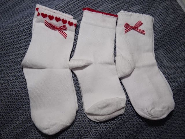 3X białe skarpetki 23-26