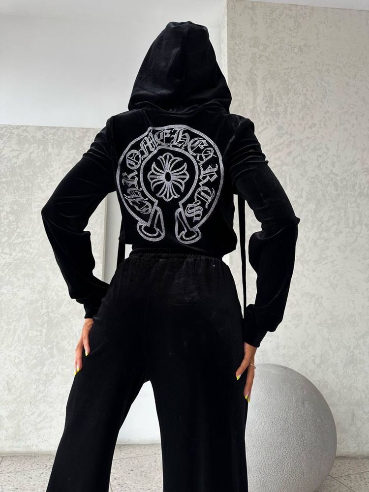 Бархатний костюм Chrome Hearts