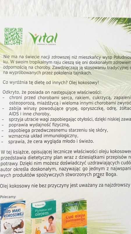 Książka Dr Bruce Fife "Cud oleju kokosowego"