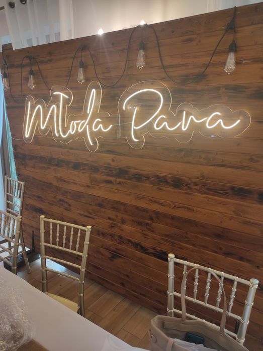 Ledon neon led napis młoda para wesele