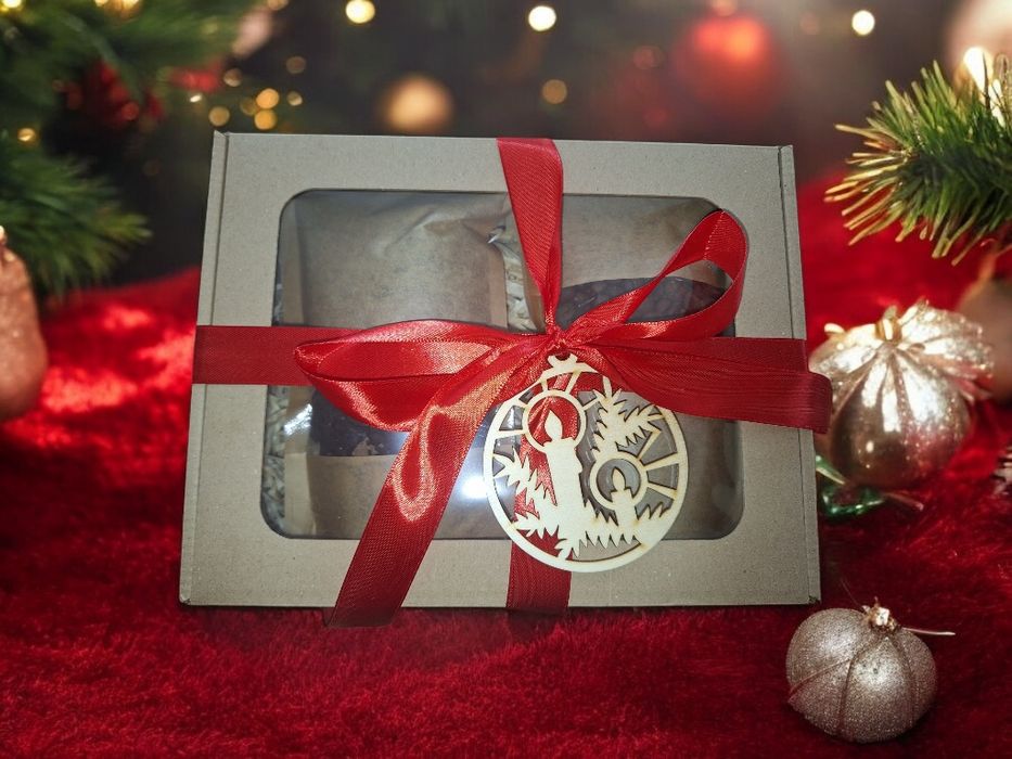 Prezent herbata świąteczna, kawa świąteczna oraz miód