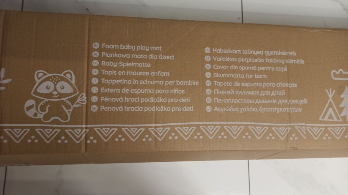 Mata piankowa dwustronna mocna 180x150x1,5 cm edukacyjna do kojca NOWA