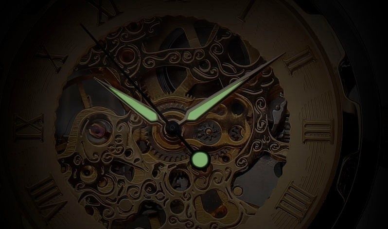 zegarek srebrny SKELETON mechaniczny na RUBINACH --> metalowy