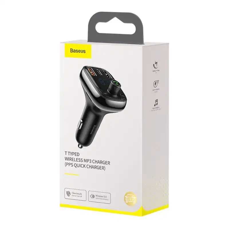 Baseus S-13 Transmiter FM microSD 2xUSB 1xUSB C 36W Bluetoot Sklep Wwa