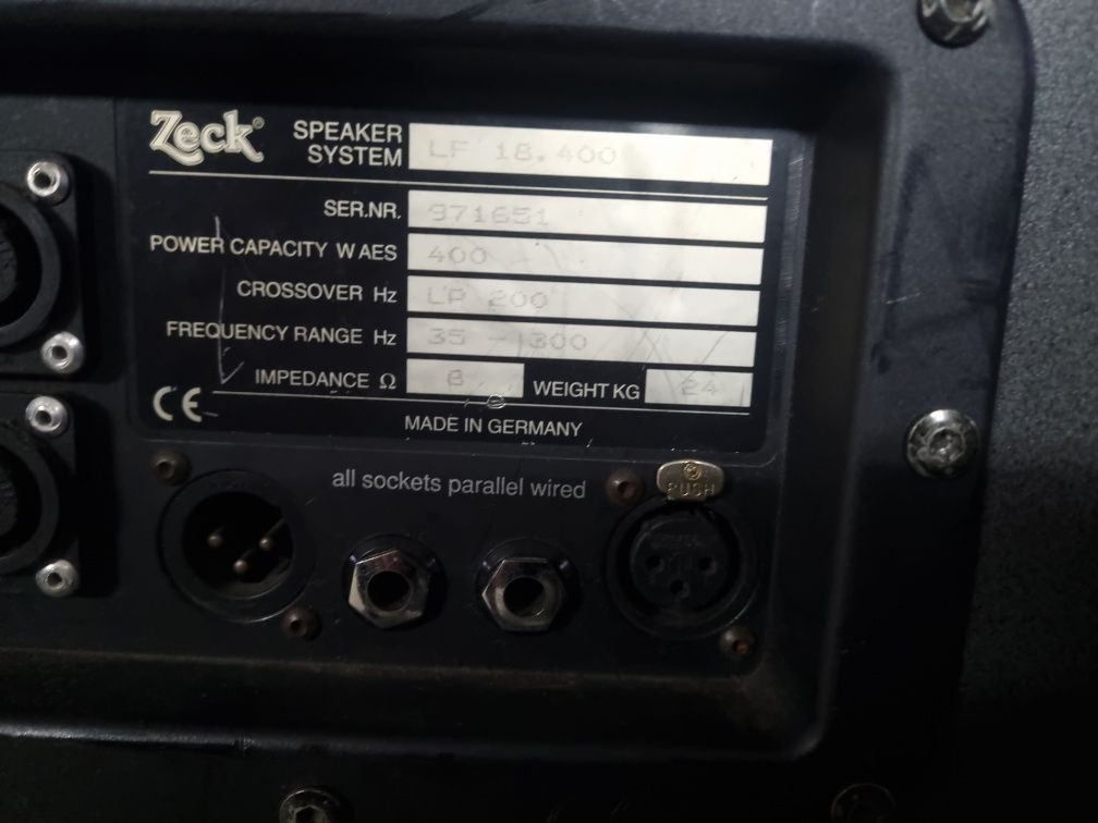 Kolumny basowe Zeck Audio System