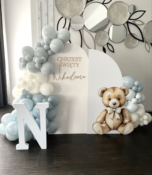 Ścianka balonowa dekoracyjna dekoracje Mielec chrzest roczek