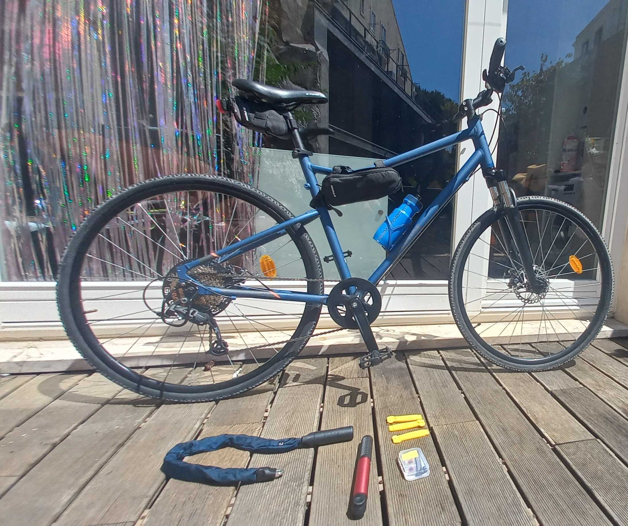 Bicicleta track riverside 500 azul escuro