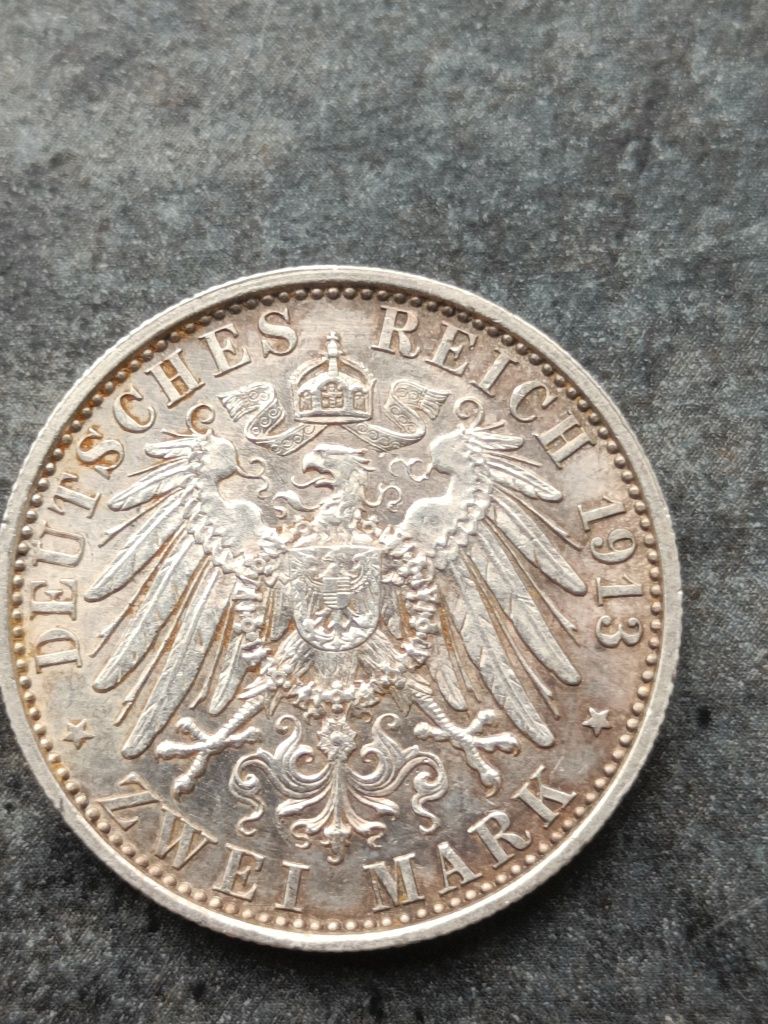 2 marki 1913r. Niemcy srebro Wilhelm w mundurze