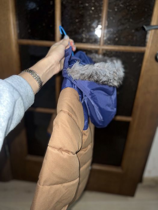 Нова куртка зимова коричнева синя хлопчик 116 5 6 7 років тепла kikiko