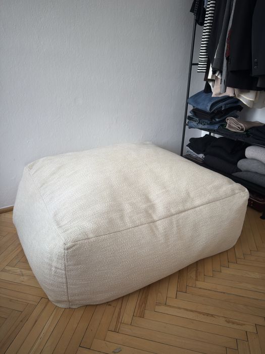 Pufa puf boucle masełkowa Zara Home nowa z metką - westwing