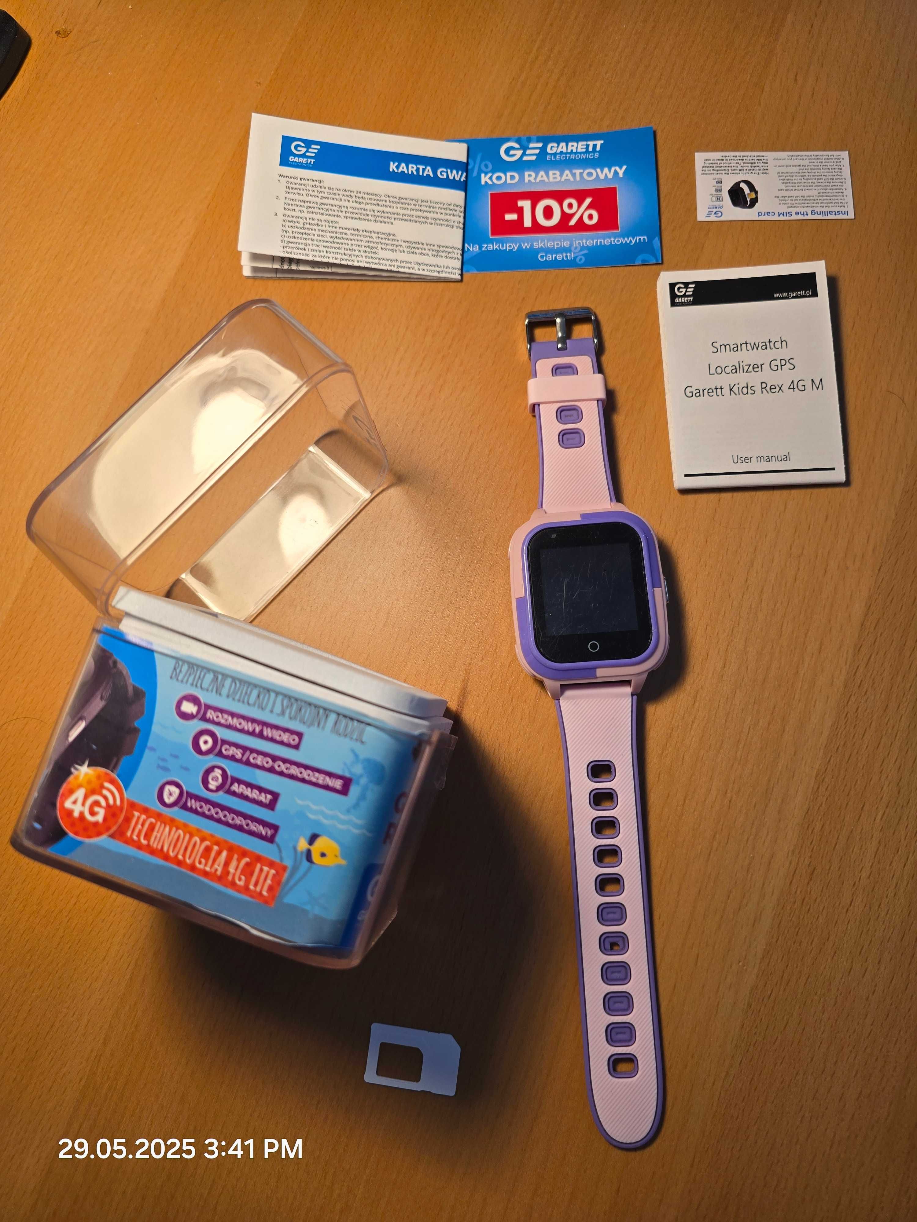Zegarek Smartwatch dla dzieci - Garett Kids 4G Rex M Rozowy