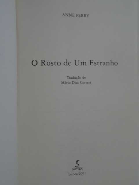 O Rosto de Um Estranho de Anne Perry