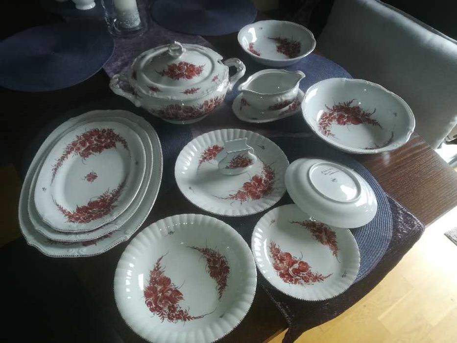 zestaw obiadowy  zastawa ręcznie malowana