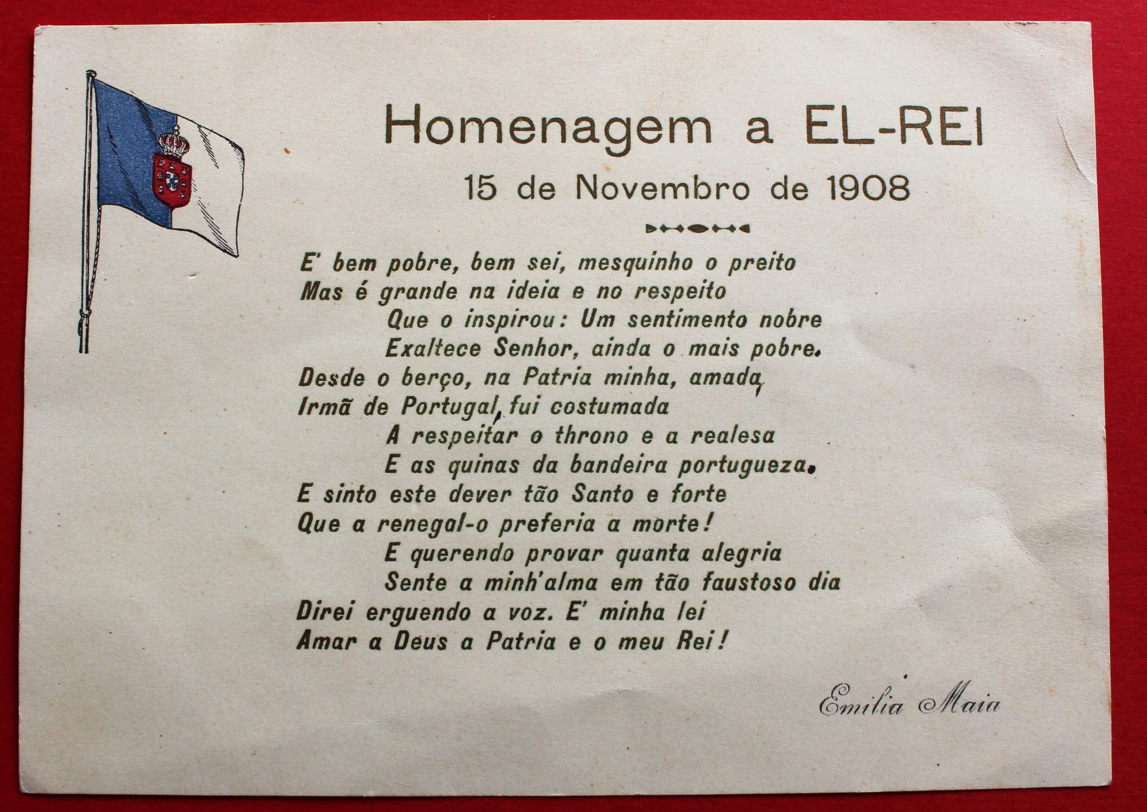 Poema de homenagem REI D MANUEL II 1908