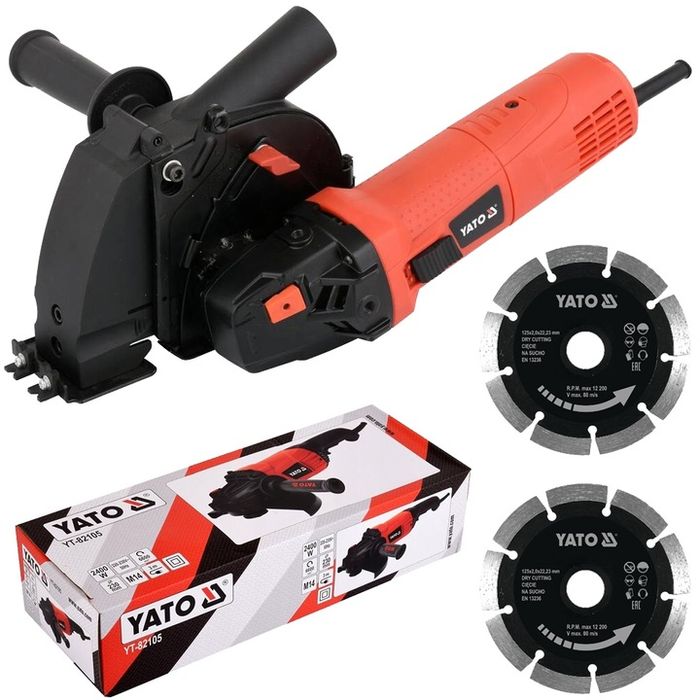 Bruzdownica Szlifierka 1700w 125mm + 2 Tarcze Diamentowe Yato Yt-82015