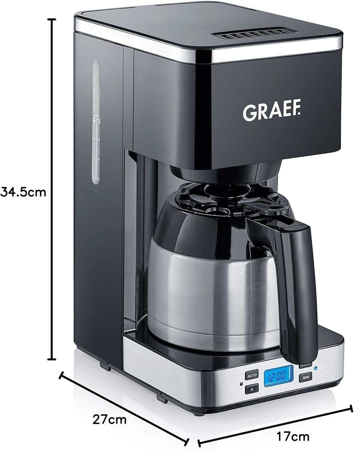 Graef kompaktowy ekspres przelewowy  FK 512 1,2L czarny nowoczesny
